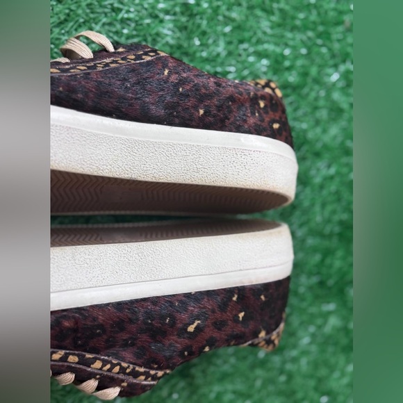 Madewell Unisex Sidewalk Low-Top Sneakers Leopard Calf Hair Sz M-5.5 W-7 - Picture 4 of 8